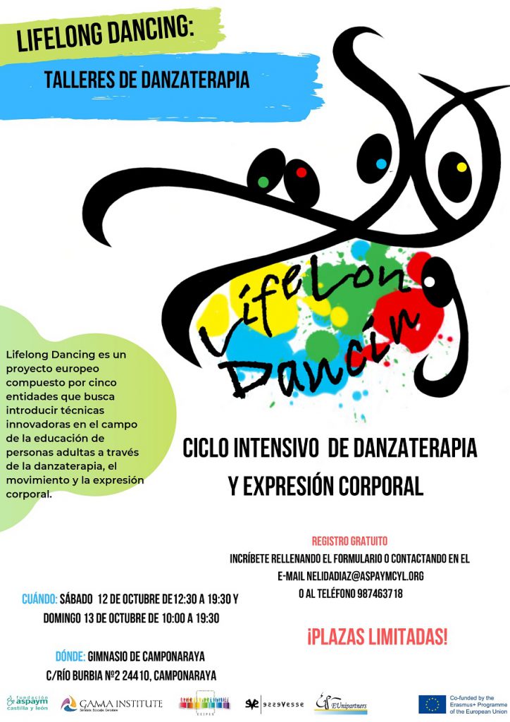 Fotografia del cartel del taller de danzaterapia